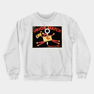 UNION MATCH Brussels "Always in mind" Matchbox Vintage Art Deco Advertisement Crewneck Sweatshirt